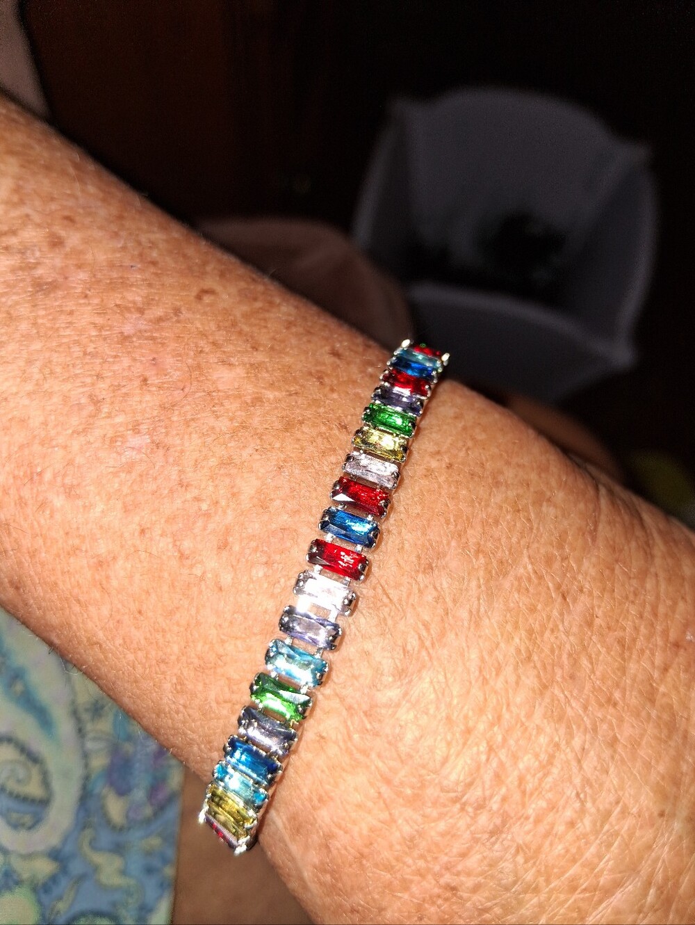 Thin Multicolir Stones In A Bracelet